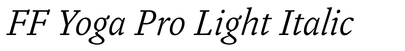 FF Yoga Pro Light Italic